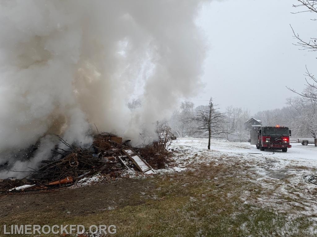 Large Pile of Debris Engine 8 Pumping 
